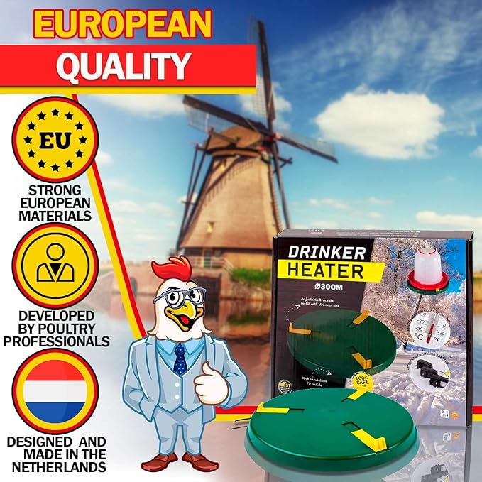 My Favorite Chicken Chicken Water Heater and Deicer - Electric Poultry Waterer for Winter - Portable Design, Freeze Proof Chicken Supplies for Outdoor Use - Water Heater and Warmer for Outside