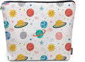 Women Makeup Organizer Bag Galaxy Space,Planets Solar System Cosmos Stars Flax Cosmetic Bag Makeup Bags Toiletry Bag Accessories Organizer Travel Bags For Home Bathroom Office Hotel Gym