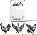 Funny DIY Magnetic Attraction Design,Vintage Chicken Decor Metal Sign, Funny Farmhouse Kitchen Wall Art, Unique Home Decor Gifts for Women, Farmhouse Style Enthusiasts, Retro Chicken Coop Accessories,8*12 Inch (Grey)