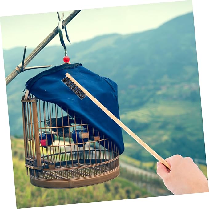2pcs Bird Cage Cleaning Brush Set Bird Droppings Cleaner Brush Small Animal Cage Cleaner Household Cleaning Tools