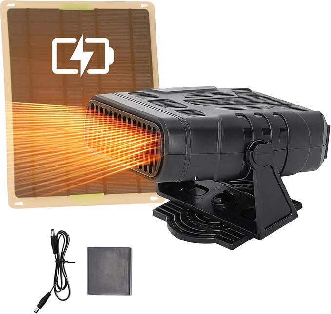 Solar Heater For Chicken Coop, Dog Cat House/Small Greenhouse/Garden Shed, Winter Solar Heater With Overheat Protection, Drying Heating Pet House Warm Air Blower(20W-2)