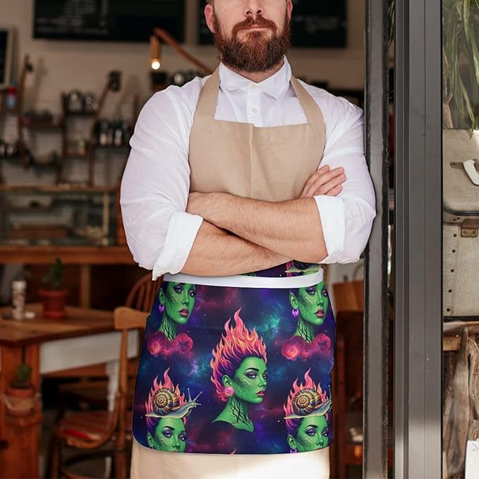 Server Waitress Waist Apron Cooking Kitchen Restaurant Aprons for Women Men