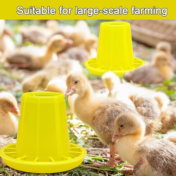12 Pack Small Chicken Feeder and 1.5L Baby Chicken Waterer Set Bulk Chick Feeder Chick Drinker for Poultry Ducks Goose Quail Pigeons (Feeding)
