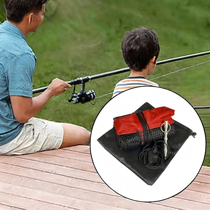 Drawstring ing Net, Catching Basket,Sturdy,Lightweight,Folding ing Netting Guard Basket for Small, Net Ground Nail Bag