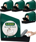 Roll-Out Chicken Nesting Boxes - 5-Pack Plastic Nest Boxes for Chickens, Hens & Ducks - Egg Laying Boxes with Perch and Roll Away Egg Collection for Coop
