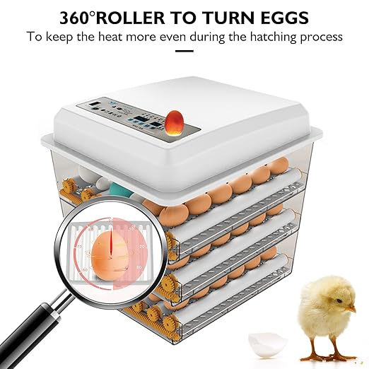 Egg Incubator,Egg Incubator with Automatic Egg Turning and Humidity Control,Poultry Hatcher for Chickens Ducks Birds (180 Eggs)