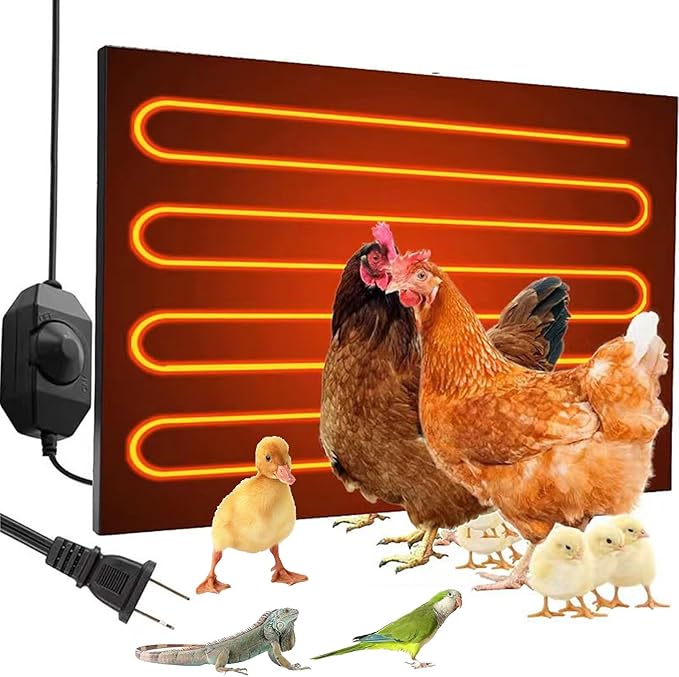 PINNKL Chicken Coop Heater, 140W Waterproof Safe Chicken Heater for Coop, Adjustable Temperature & Hangable, for Keeping Chickens Dogs Cats and Other Pets Warm