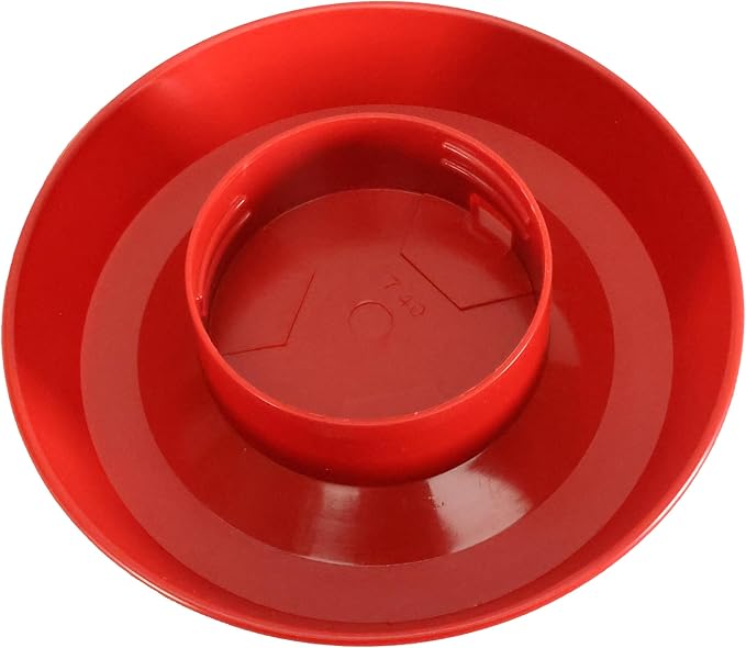 Little Giant® Screw-On Poultry Waterer Base | Heavy Duty Plastic Water Tray Base for Container | Chicken Waterer Screw on Base (Red, 1 Count)