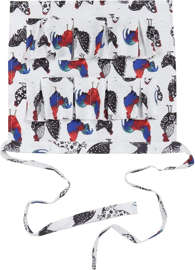 Egg Collecting Apron with Multiple Pockets | Convenient Egg Holder for Chickens/Ducks/Quails | Farmhouse Gathering Apron with Secure 10x8cm Pockets | Resilient Polyester (2 M)