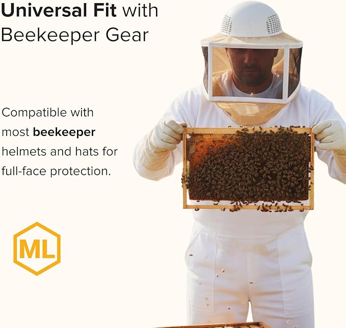 Mann Lake Stingless Binding Round Veil with Zipper Closure, Fine Mesh Beekeeping Head Cover for Hot Summer Weather, Breathable Veil for Bee Suit Protection, Comfort Fit for Farm and Backyard Work