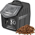 GUNNER 30 lbs Dog Food Storage Container - Waterproof & Airtight Pet Food Bin - Multi-Purpose Container for Dry Food, Corn, Chicken Feed, Treats, Bird Seed, & More - Black