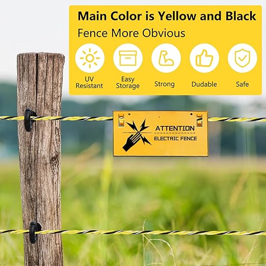 Electric Fence Wire 3366FT, 1026M with 9 Stainless Steel Stands，Electric Fencing Wire Rope Kit for Livestock, Garden, Squirrels, Reliable Conductivity and Rust Resistance