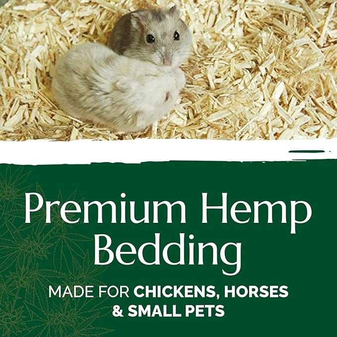 High Grade French Hemp Bedding, 44lb (400L) Jumbo Bulk Bag of Extremely Low Dust Shavings for Horses, Chickens, Small Animals, Rats, Guinea Pigs, Bunny Rabbits, Reptiles (Pack of 2)