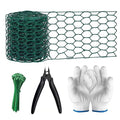 Floral Chicken Wire for Floral Arrangements for Reinforce Chicken Wire Fencing 4 x 118 Inch Hexagonal Galvanized Mesh Fence Includes Gloves Ties & Cutter
