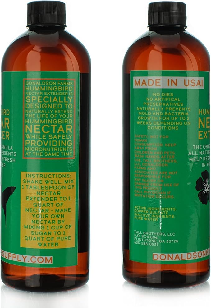 Hummingbird Nectar Extender – Extends Nectar Life and Attracts Hummingbirds Naturally All Organic Keeps Fresh Longer - Enjoy Clear Without Frequent Changes – 16 oz Bottle