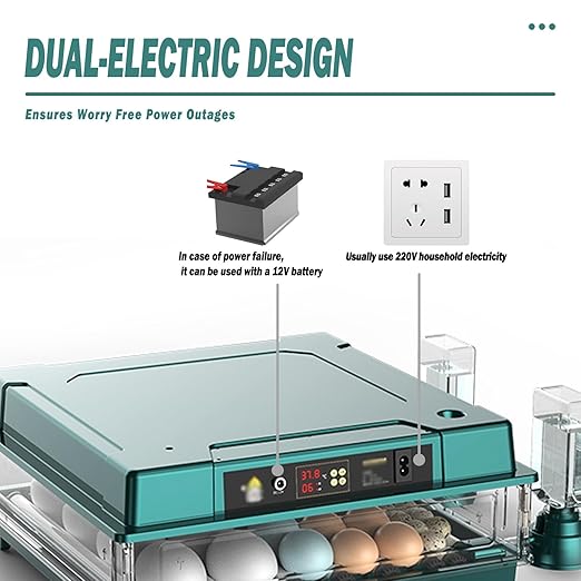 6 9 12 15 24 30 36 48 Incubator for Chicken Eggs with LED Display- Auto Egg Turning Humidity Control Preset Modes for Chicken/Duck/Goose/Pigeon, Home/Farm/Industrial Use Egg Candler(176)