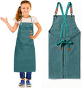 Unisex Aprons with Large Pockets,Cotton Canvas Cross Back Heavy Duty Adjustable Work Apron,Size Kids to Adult