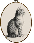 dvhdajed Vintage Cat Oval Wall Art Decor,Cute Cat Prints Framed Canvas Art,Gifts for Kitty Lovers,Neutral Beige Antique Kitty Oval Wall Hanging Decorations for Kitchen Nursery Bedroom, 8.7x11.3 Inch