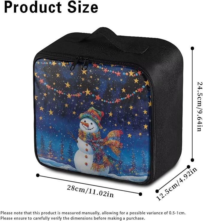 Rnyleeg Christmas First Aid Bag Empty First Aid Kits for Businesses Emergency Medical Kit for Home, Office, Car, Outdoor, Boat, Camping, Hiking Cute Snowman Star Print