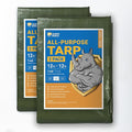 GUARD SHIELD Green Tarp Waterproof 12x12 Feet Medium Duty All Purpose Poly Tarps Cover 7mil (2-Pack)