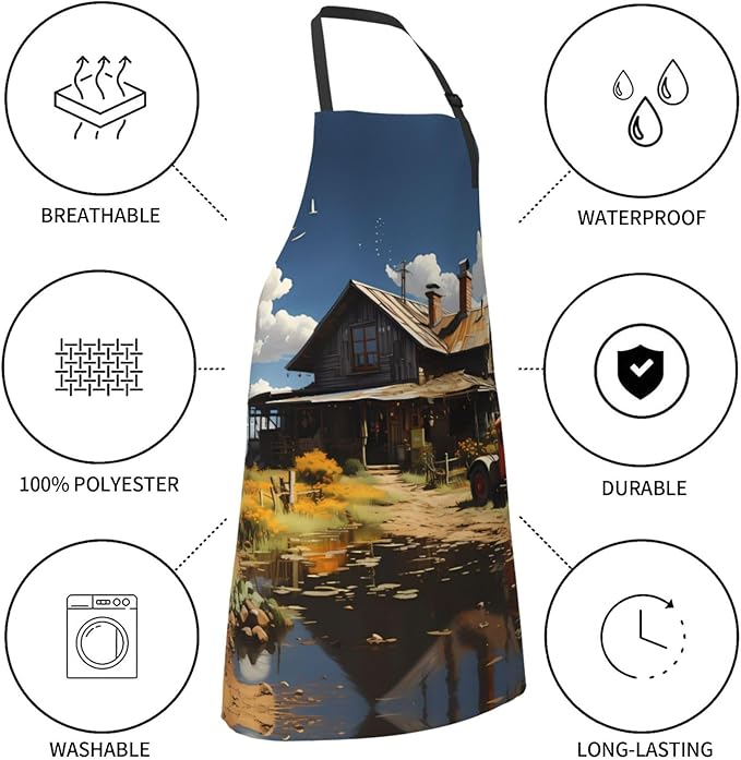 Tyrannosaurus rex Heavy Duty Waterproof Apron with Pockets for AdultsResistant Grilling, Gardening, Painting