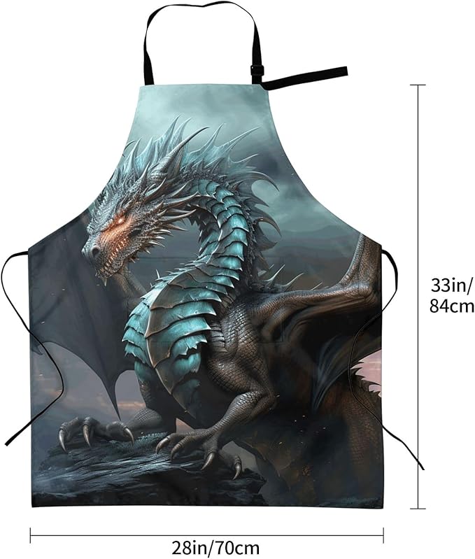 Waterproof Aprons for Women Men Adjustable Bib Cool Electric Guitar Apron Chef Cooking Aprons for Kitchen