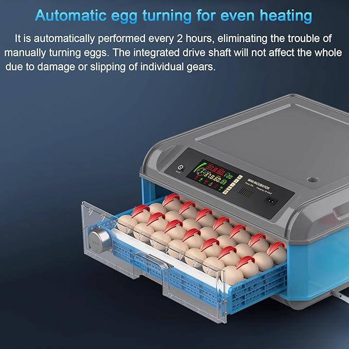 Automatic Incubator, Egg Incubator, with Automatic Temperature and Humidity Control Incubators for Hatching Eggs,256Eggs,128Eggs