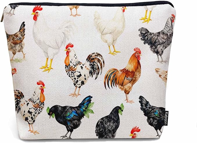 Roosters Makeup Bag For Women, Adorable Cosmetic Bag Makeup Bags, Farm Roosters Chicken Cock Cute Hen Zipper Bag Travel Bags Toiletry Organizers Pouch Bags Washing Bags For Gym Bathroom