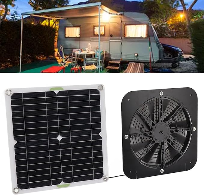 13.5 Inch Solar Powered Fan,solar powered fan for chicken coop,100W Solars Ventilation Exhaust Fans Round Effective Cooling Solars Panel Fans Kit For Greenhouse Chicken Coop