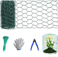 Wire for Floral Arrangements, Green Mesh, 0.6 Inch Hexagonal Galvanized PVC Coated Netting Fence for Crafts, Poultry (4 in x 10 ft)
