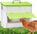 Hanging Chicken Feeder No Waste,20LBs Metal Chicken Feeder with Rainproof Cover & Lockable Flip-Door,Wall-Mount Heavy Duty Feeder for Chicken Coop and Outdoor Use