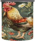 Farm Rooster and Flowers Coffee Canister 17oz Stainless Steel Airtight Food Storage Container with Lid for Beans/Cereal Preserval