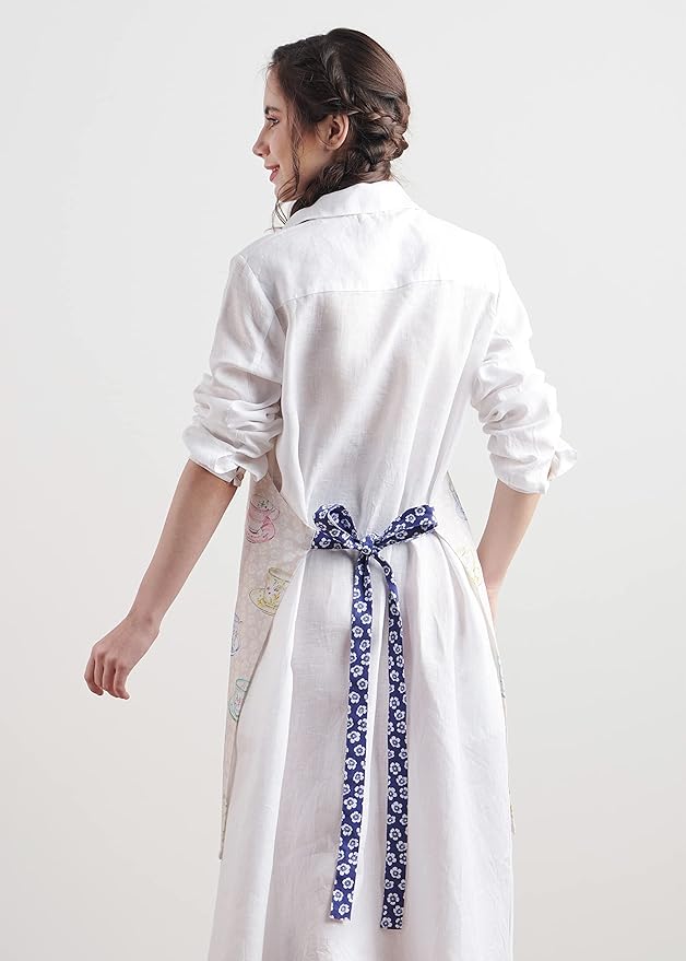 Maison d' Hermine 100% Cotton Apron for women with Pocket Kitchen Chef Apron for Men Cooking Easter Decorations