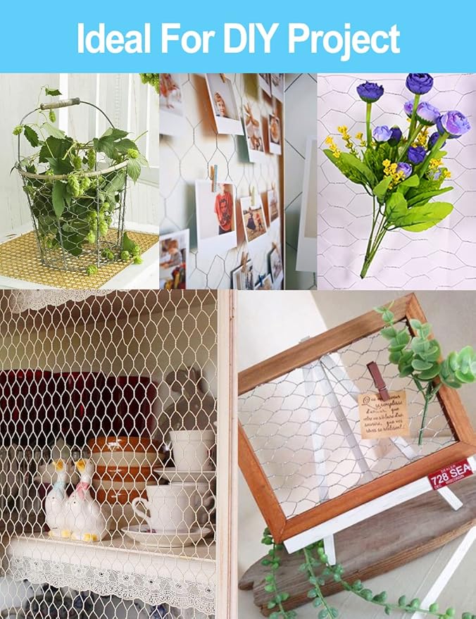 TOYPOPOR Chicken Wire 16'' x 396''(40cm x 10m), Outdoor Anti-Rust Hexagonal Galvanized Chicken Wire Mesh Fencing to Protect Gardening Plants Vegetables Flowers Fruits From Dogs Rabbits Squirrels, 32ft