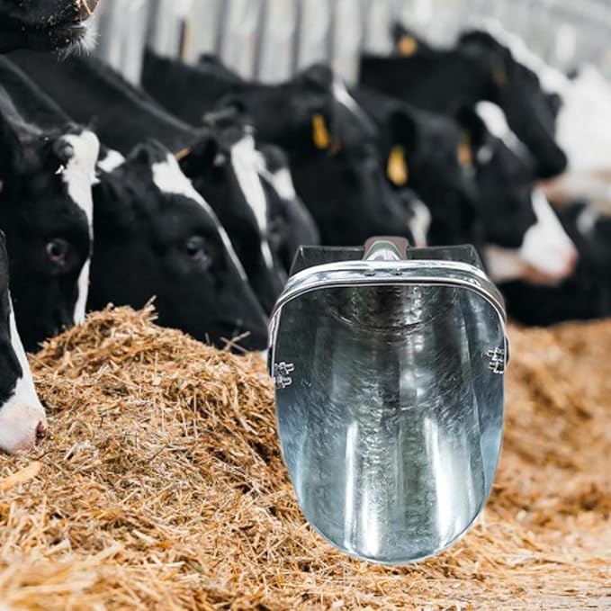 Metal Feed Scoop with Ergonomic Handle for Livestock and Farm Animals