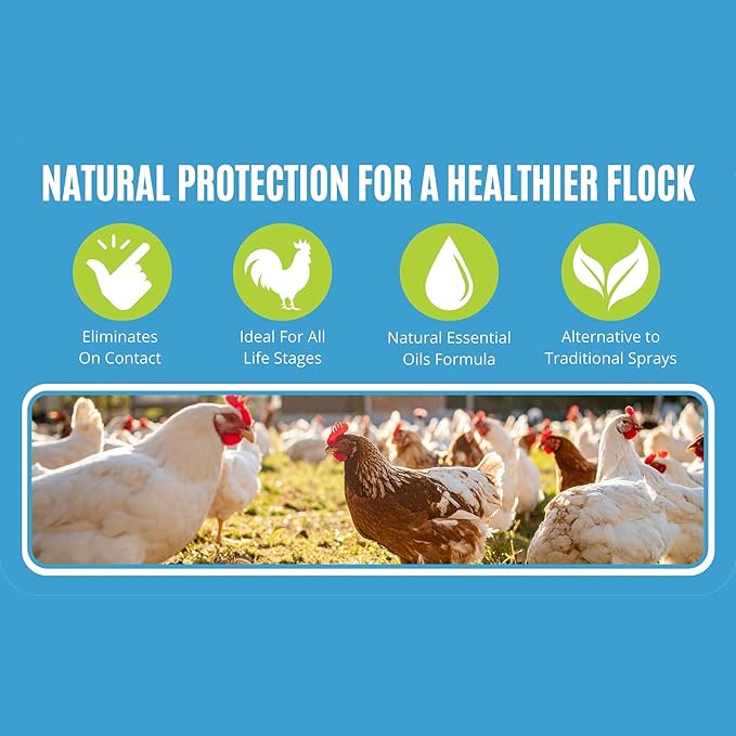 Colton’s Naturals Poultry Spray 16 oz – for Chickens – Helps with Mites, Lice, Fleas & Scaly Leg – Safe for Coops, Birds & Backyard Poultry