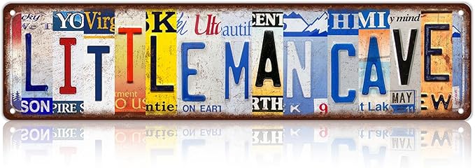 Vintage Little Man Cave Wall Decor Play Room Street Signs Kids Metal Tin Signs 16 x 4 Inches