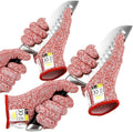 Glove Station Ultra Durable Series Cut Resistant Gloves - Cutting Gloves for Chefs, BBQ and Cooking - Level 5 Protection, Food Grade Safe Cut - Red, X-Large Size [2-Pack]