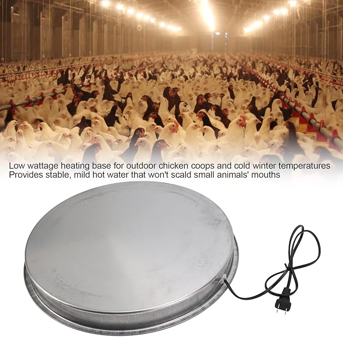 Poultry Chicken Supplies Water Heater Heating Base, Chicken Water Heating Base 30 ℃ Constant Temperature, Used in Most Poultry Fountain Water Dispenser, Chicken Coop Accessories(USA)