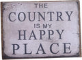 Farmisms 4x3 Inspirational Wooden Rustic Signs - 'The Country is My Happy Place'