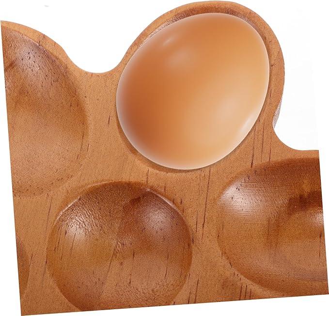 Unomor Rustic Wooden Egg Holder Tray Egg Storage Container for Fridge Home Kitchen Decor