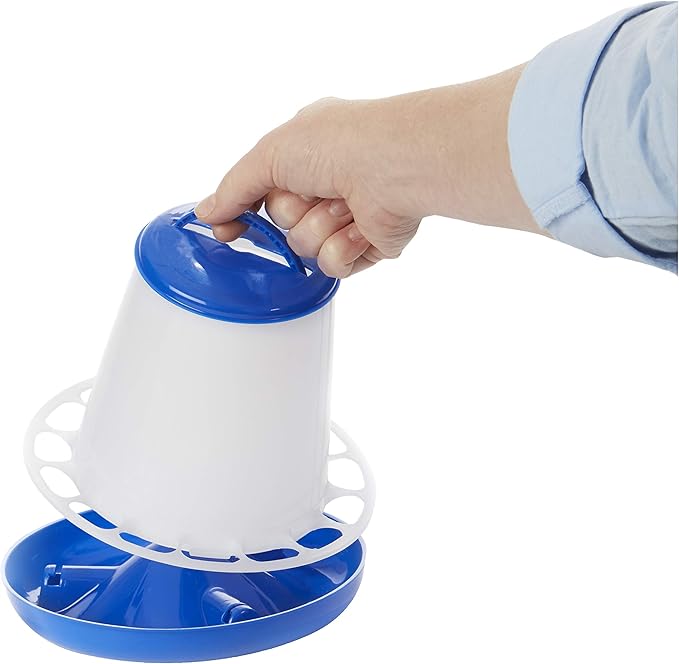 Double-Tuf® Plastic Poultry Feeder and Waterer Kit | Hanging Chicken Feeder | Hanging Chicken Waterer | 1.5 Lb Poultry Feeder | 1.5 Quart Poultry Waterer