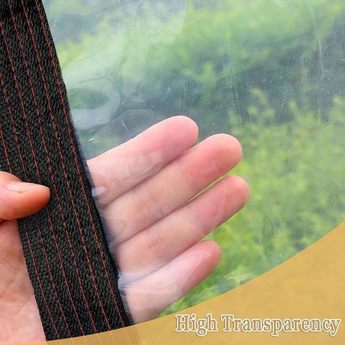 Clear Tarps Heavy Duty Waterproof 8x10 FT - Plastic Vinyl Tarp with Grommets - Greenhouse Plastic Sheeting for Rainproof Plant Cover, Perfect for Chicken Coops Camping Supplies