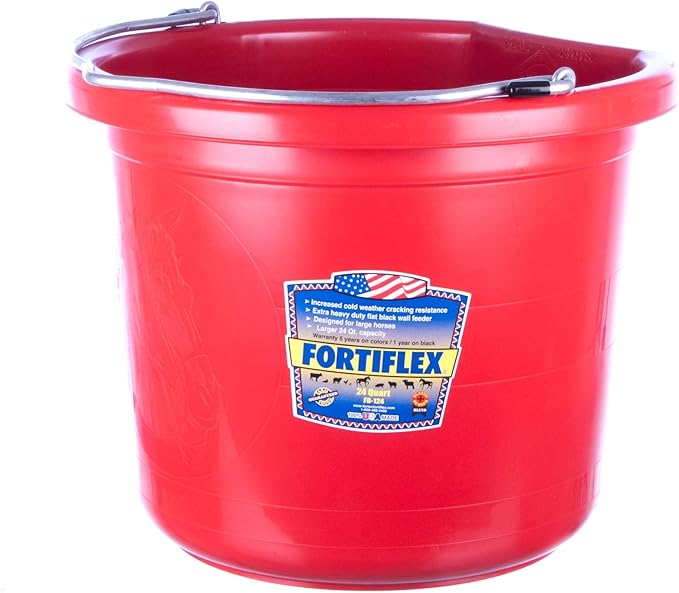 Fortiflex Flat-Back Bucket 6 Gallon Red