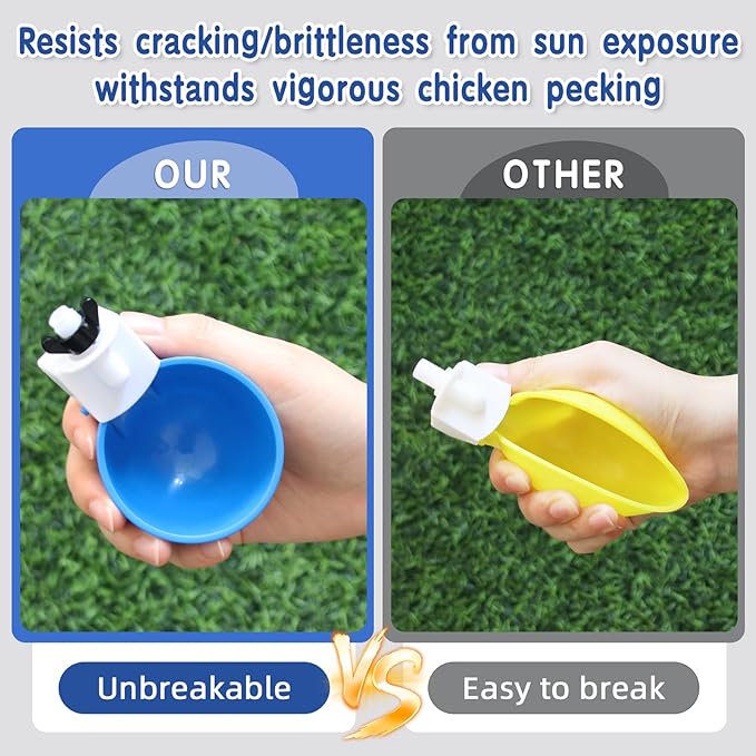 Chicken Waterer Cups,8 Packs Automatic Chicken Water Feeder Suitable for Chicks, Duck, Goose, Turkey and Bunny | Poultry Water Feeder Kit (Blue)
