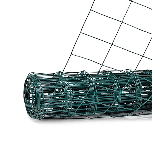 Fencer Wire 16 Gauge Green Vinyl Coated Welded Wire Mesh Size 2 inch X 3 inch