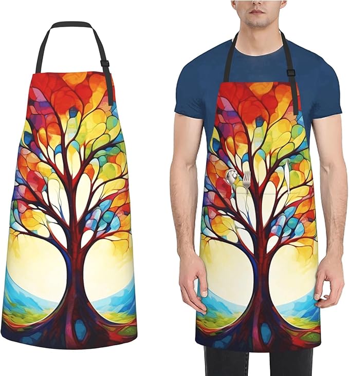 Waterproof Aprons for Women Men Adjustable Bib Cool Electric Guitar Apron Chef Cooking Aprons for Kitchen