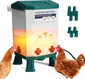 Heated Chicken Waterer, Thermostatically Controlled Poultry Water Heater for Winter, 4 Horizontal Nipples and 8 Support Legs, Anti-Freezing Watering System for Coop Accessories (Blue, 1.9Gallon)