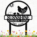 Personalized Chicken Coop Sign – Custom Metal Name Farm Sign, Outdoor Hen House Décor, Rustic Garden Lawn Plaque, Customizable Chicken Farm Sign with Name & Established Date, Unique Gift