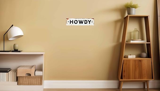 Vintage Tin Howdy Sign Retro Metal Sign Suitable For Home Street Shop Garage Bar Farm Garden - Multi-Purpose Metal Sign For Indoor/Outdoor Use Plaque 4x16 Inch